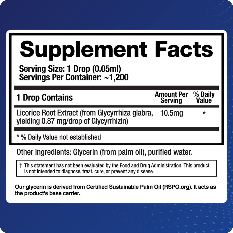 [Australia] - Licorice Root Extract (1200 drops 2 fl. oz) More Active Ingredient Than Competing Brands (0.87 mg Glycyrrhizin per Drop), Less Doses Needed, Concentrated, Raise Cortisol & Energy 