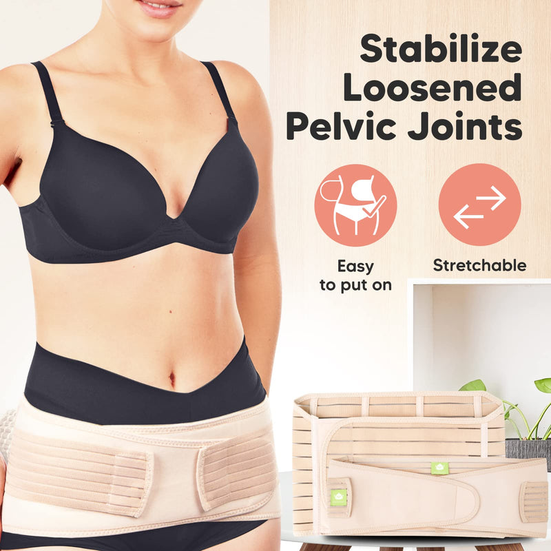 [Australia] - 3 in 1 Postpartum Belly Support Recovery Wrap – Postpartum Belly Band – After Birth Brace – Slimming Girdles – Body Shaper - Waist Shapewear – Post Surgery & Back Support - Pregnancy Belly Support Band (Classic Ivory, X-Large) Classic Ivory 