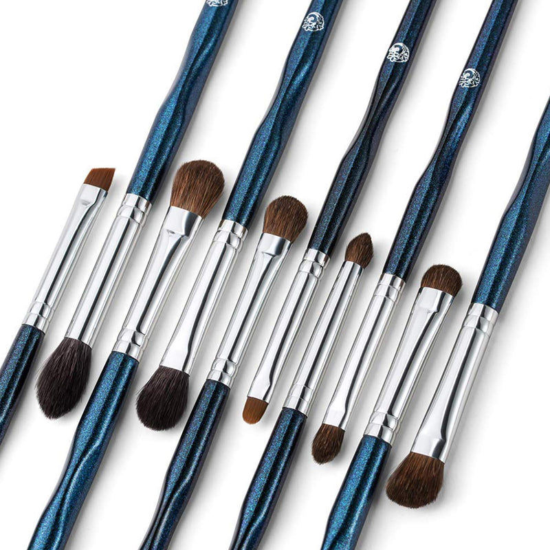 [Australia] - ENERGY Eyeshadow brushes 10 Pcs Premium Synthetic Eye Shadow Blending Concealers Eye shadows Blush Makeup Brushes Starry Blue Cosmetic Brushes with Black Cosmetic Bag. 