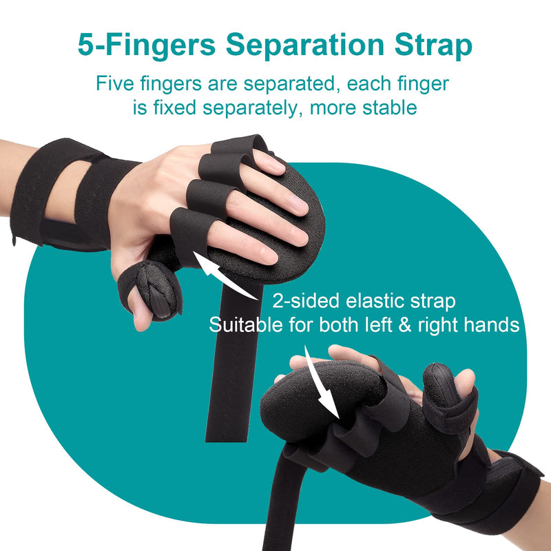 [Australia] - Stroke Resting Hand Splint by Sylong - Carpal Tunnel Wrist Brace Night Immobilizer, Finger Stabilizer Wrap - for Muscle Atrophy Rehabilitation, Arthritis, Tendonitis, Carpal Tunnel Pain 