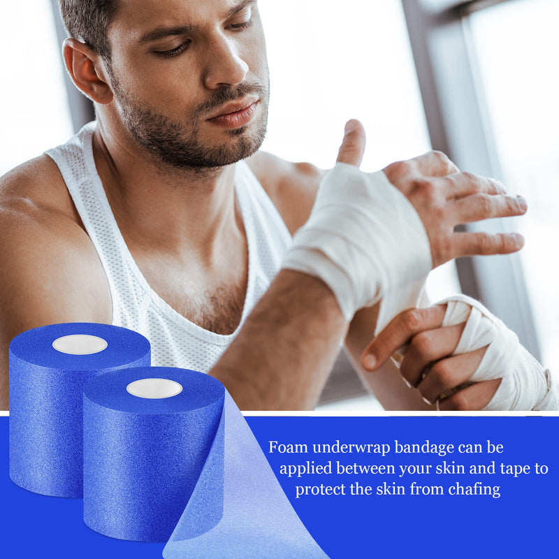 [Australia] - 29.5 Yards Foam Underwrap Tape Sports Pre-wrap Athletic Tape 2.76 Inch Wide Elastic Sports Prewrap Artificial Foam Underwrap for Wrist Elbow Knees Ankles (Royal Blue) 