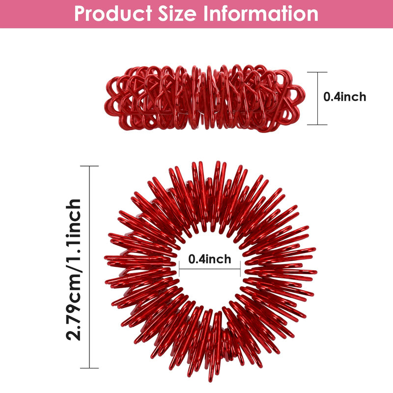 [Australia] - 8 Pieces Acupressure Rings-Spiky Sensory Finger Rings Acupuncture Rings Fidget for Silent Stress Reducer and Massager Improves Blood Circulation 8 Pcs 