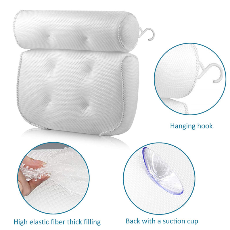 [Australia] - Bath Pillow Bathtub Spa Pillow Tub Neck Pillow Perfect Head Neck Back and Shoulder Support Fits All Bathtub, Hot Tub, Jacuzzi, Home Spa with 3D Air Mesh Technology and Non-Slip 6 Suction Cups (BLUE) BLUE 