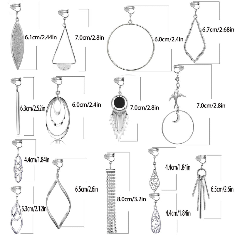 [Australia] - 15 Pairs Wholesale Clip on Earrings for Women Fashion-Celtic Knot Earrings,Long Bar Earrings,Tear Drop Earrings Clip on Hoop Earrings for Women-Clipon Earrings for Women and Teen Girls #1 