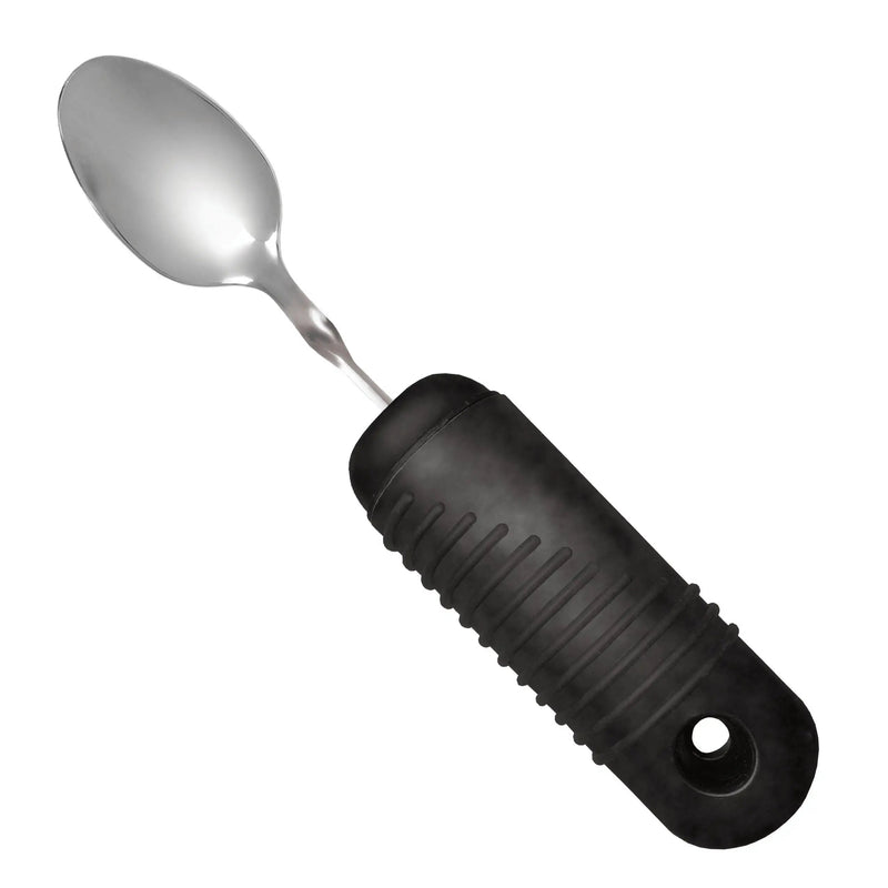 [Australia] - Rehabilitation Advantage Easy Grip Utensil Set with Built-up Handles , Black , 4 Count (Pack of 1) 