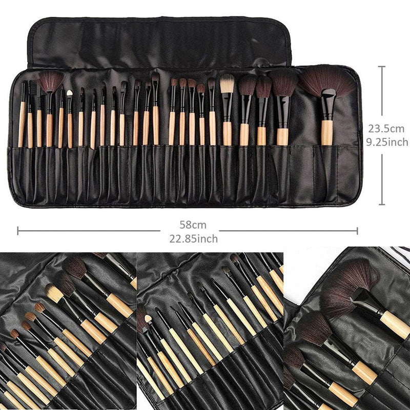 [Australia] - Make up Brushes,Cadrim 24 pcs Natural Hair Professional Makeup Brush Set Travel Makeup Brush Kit with Case (burlywood) yellow 