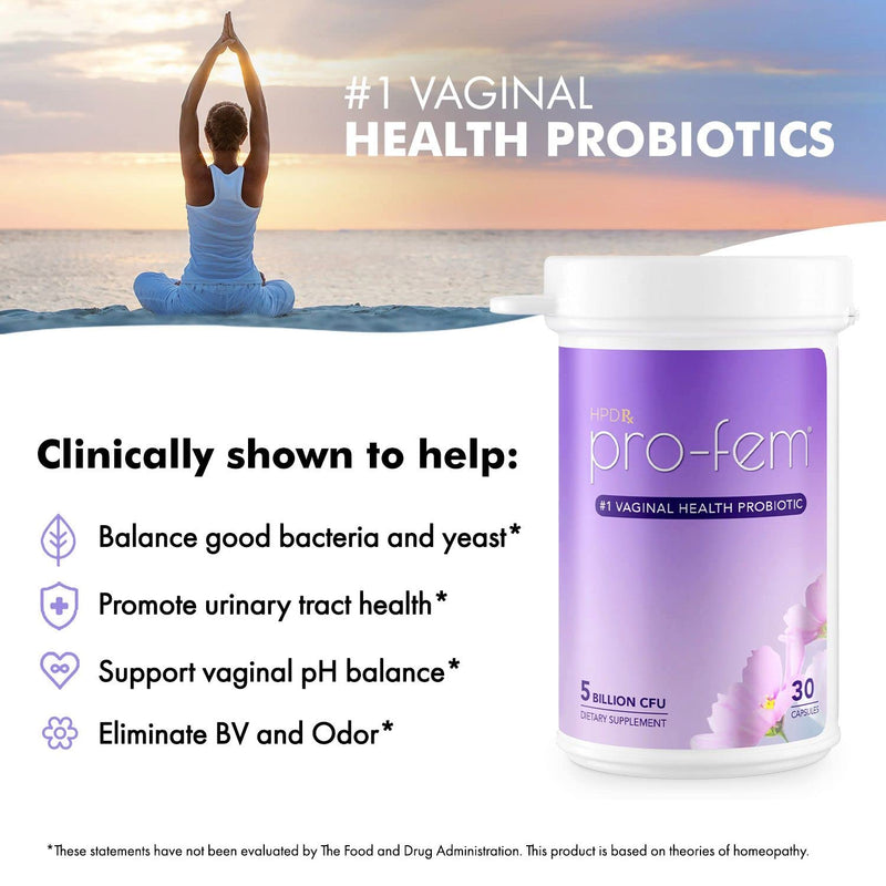 [Australia] - HPD Rx Pro-Fem #1 Vaginal Health Probiotic | Vaginal Probiotics | Clinically Proven to Promote Yeast & PH Balance, Urinary Tract Health | Feminine Probiotics | Works in 7 Days | 30 Capsules | 1 Pack 30 Count (Pack of 1) 