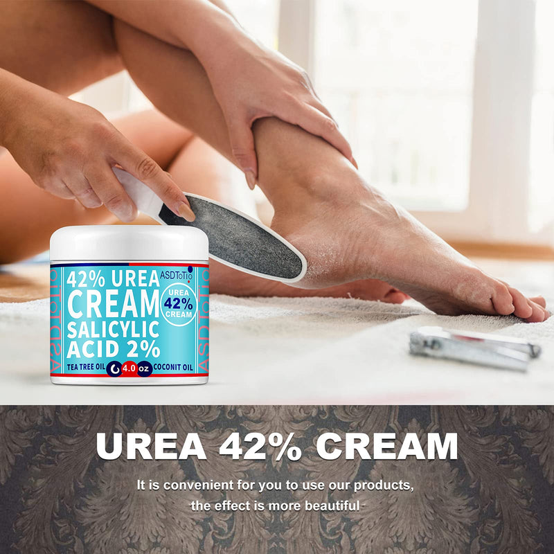 [Australia] - Urea 42% Foot Cream Plus Salicylic Acid 4 Oz - Moisturizes and Rehydrates Feet, Knees & Elbows, Nourishes Softens Dry, Rough Skin 