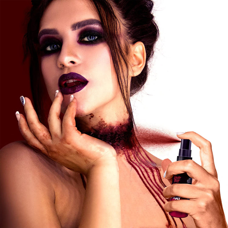[Australia] - Fake Blood Gel Spray 50ml by Fright Fest Red Fake Blood liquid – SFX makeup looks great with face blood, liquid latex, white face paint, black face paint, body paint and spirit gum 