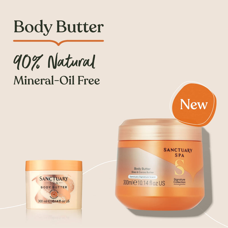 [Australia] - Sanctuary Spa Body Butter for Women, No Mineral Oil, Cruelty Free & Vegan Cocoa Butter & Shea Butter Moisturiser, 300ml 