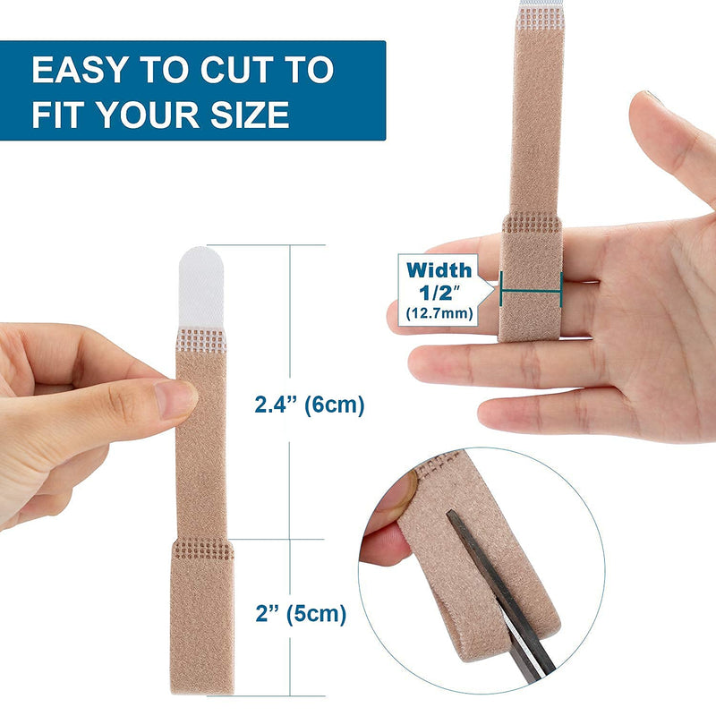[Australia] - Finger Buddy Wraps, 12 PCS Finger Loops Tapes for Broken, Jammed, Swollen Finger or Dislocated Joint, Splints Brace for Pinky Ring Middle Index Trigger Finger, Toe Strap Bandage 2# 