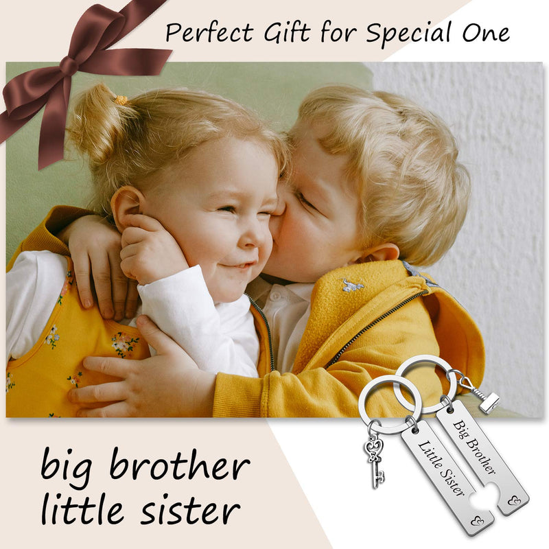 [Australia] - Best Brother Gifts Keychain Best Sister Gift Keychain Family Jewelry Best Friends Keyrings Family Jewelry Best Guy Friend Gift Friendship Half Hearts Keychain (Set Of 2) (2KN-BigbrotherLil701) 