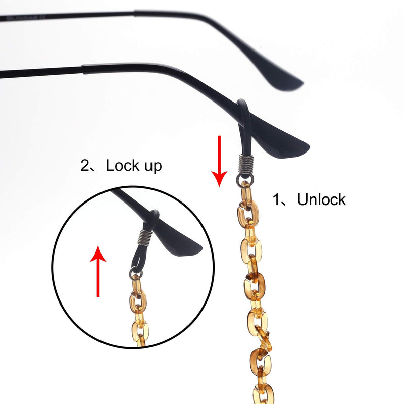 [Australia] - JM Retro Eyeglasses Chain Sunglasses Strap Holder Neck Cord String for Women Brown 