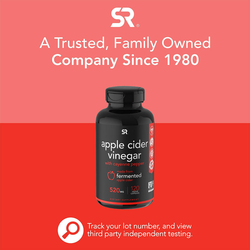 [Australia] - Apple Cider Vinegar Pills with Cayenne Pepper | Made from Organic Fermented Apple Cider | Non-GMO Project Verified & Vegan Certified (120 Veggie Capsules) 120 Count (Pack of 1) 