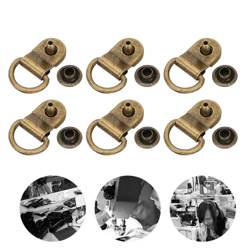 [Australia] - 100 Sets Shoelace Hook D-Ring Eyelet Buckle Brass Eyelets Grommet Metal Stud Fasteners for Shoe Leather Bag Rivet Tool Bronze 