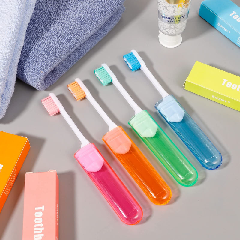 [Australia] - Xinzistar 4 Pieces Portable Soft Toothbrush Camping Toothbrush Travel Toothbrush Folding Travel Toothbrush for Adult Children Oral Care 