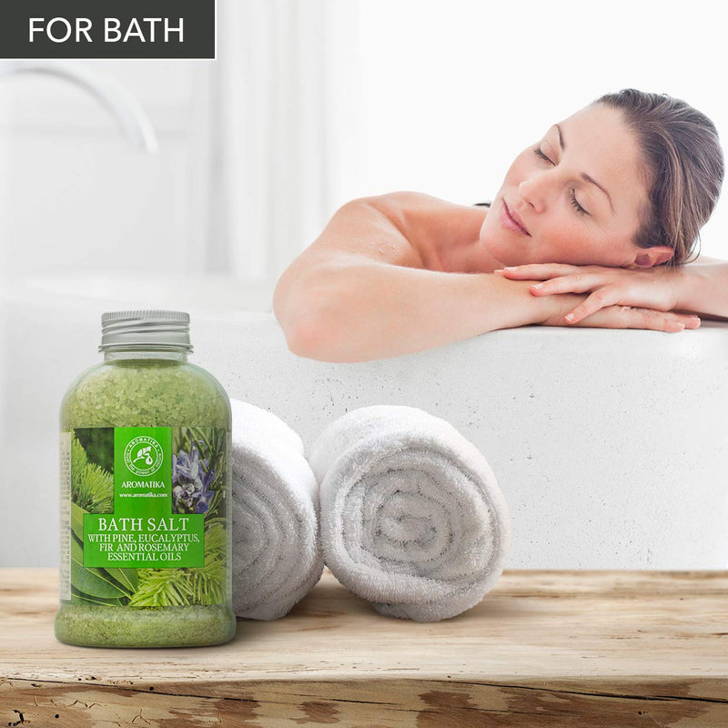 [Australia] - Sea Salt Bath 600 g with Pine - Eucalyptus - Fir & Rosemary Essential Oils - Bath Salts - Body Care - Good Sleep - Beauty - Bathing - Wellness - Relax - Aromatherapy - Spa 