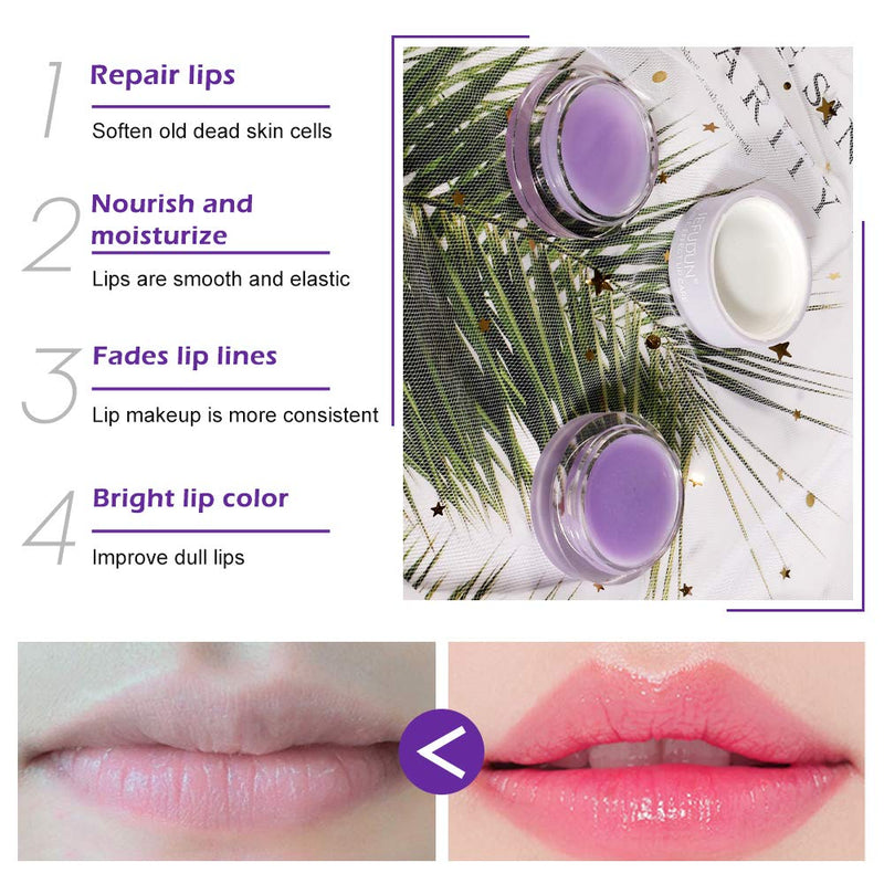 [Australia] - Lip Sleep Mask with Collagen Peptide, Lavender Lip Scrub Overnight Moisturizer for Lip Skin Care and Lip Treatment Repairs Dry, Chapped, Peeling, Cracked Lips(Lavender) 