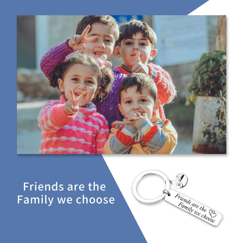 [Australia] - EIGSO Best Friend Keychain Friends are The Family We Choose BFF Gift Inspirational Gifts Long Distance Friendship Gift Friendship Gift KN-FriendsareThe701 