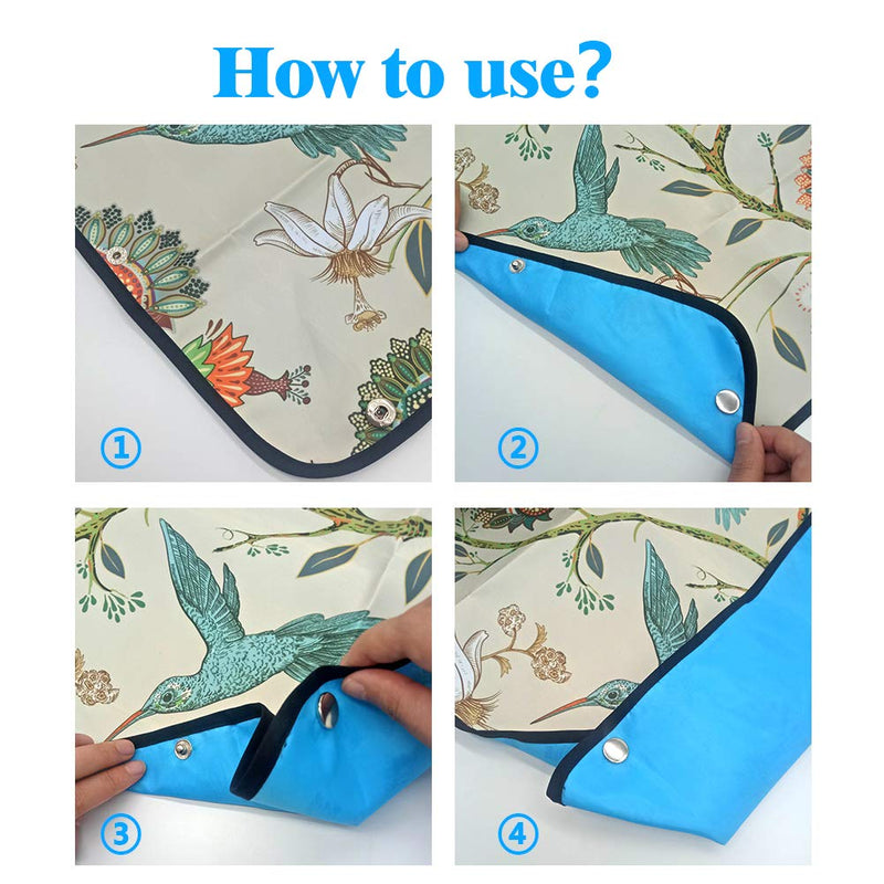 [Australia] - Adult Bib, Waterproof Washable Mealtime Clothes Protector Elegent Aid Apron with Crumb Catcher Women Eating 