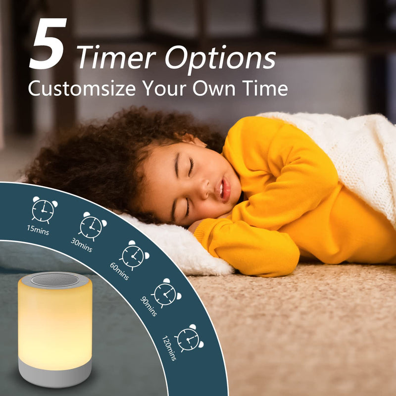 [Australia] - YYDSKIT White Noise Machine with Large Night Light, Sound Machine with 32 Soothing Sounds, Full Touch Control,Plug in, Auto-Off Sleep Timer for Baby Adults Kids Sleeping, Relaxing 