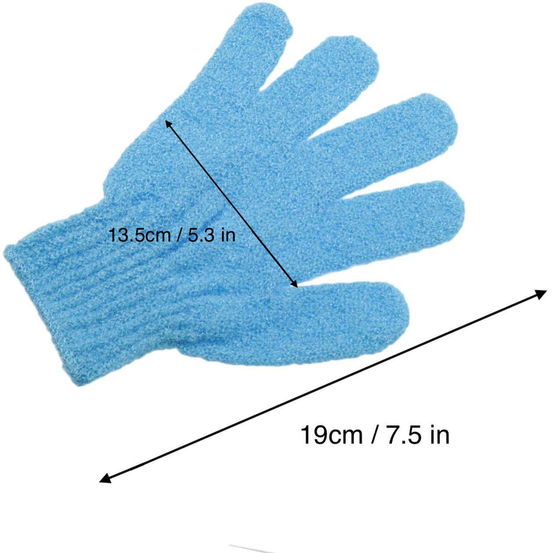[Australia] - Exfoliating Shower Gloves with Hanging Hoops Labelled Left & Right – Prevents Bacteria Spreading – Protected Design by Fine Lines 3 Pairs with Hanging Hoop / Multi-Coloured 