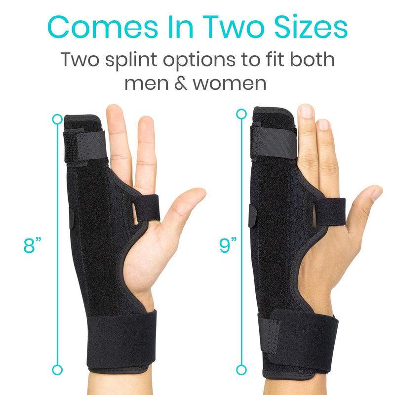 [Australia] - Vive Boxer Finger Splint - Supports Pinky, Ring, Middle Metacarpals and Knuckles - Right or Left Adjustable Hand Brace - Straightening for Trigger Finger, Injury, Fracture, Broken, Tendonitis (8 inch) 8 Inch 