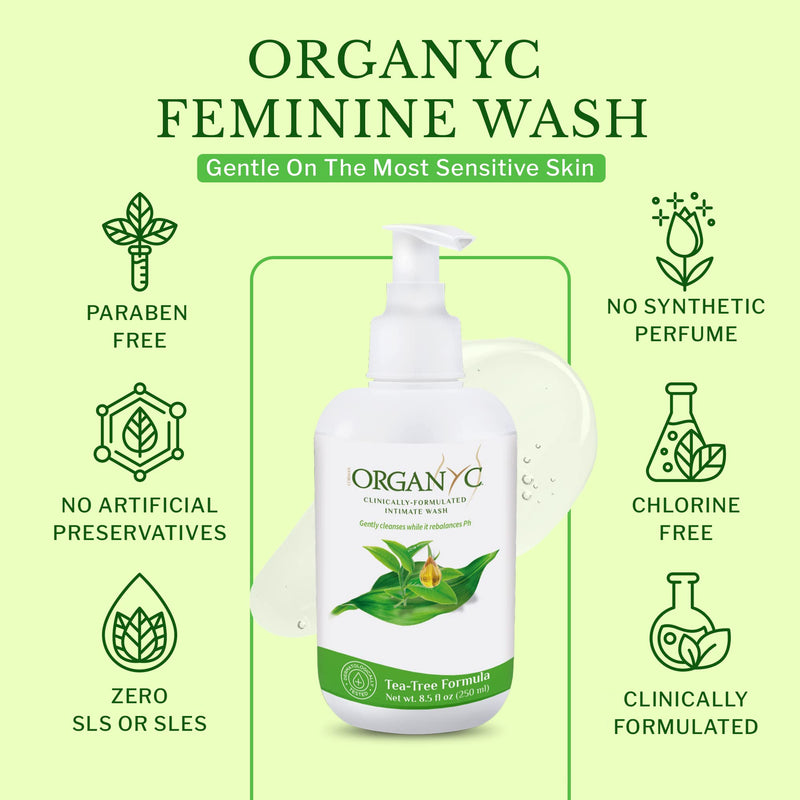 [Australia] - Organic Intimate Wash with Tea Tree Oils and Leaf Extracts, Gentle Cleansing Feminine Wash for Women with Sensitive Skin, Soothing pH Balance Feminine Wash, 8.5 fl oz, Pack of 1 8.5 Fl Oz (Pack of 1) 