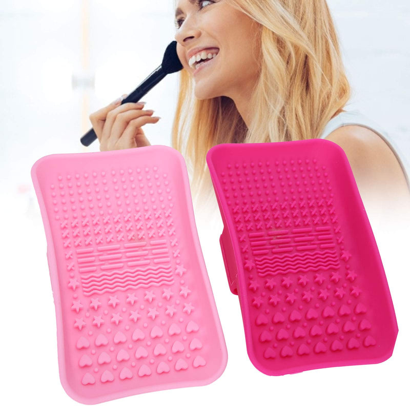 [Australia] - 2 pieces silicone brush cleaner, cleaning mat, make up brush cleaning pads, mats cosmetic make up brush cleaner washing tool 