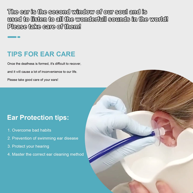 [Australia] - BOCOOLIFE Earwax Removal, Ear Cleaning Kit, Ear Washer Irrigation Flushing Kit, Ear Basin & 3 Ear Tips, Easy to Operate, Safe and Effective to Clean Ear Built Up Wax of All Ages 