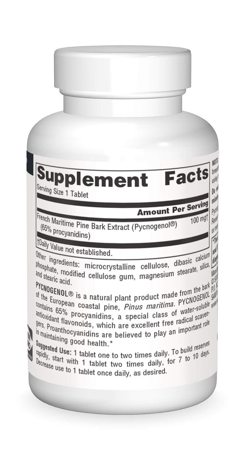 [Australia] - Source Naturals Pycnogenol 100 mg Proanthocyanidin Complex - 60 Tablets 60 Count (Pack of 1) 