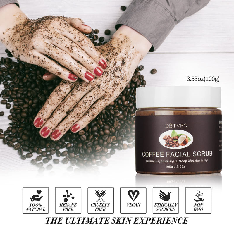 [Australia] - Junhe Natural Coffee Scrub with Organic Coffee Facial Body Scrub, Best Acne, Anti Cellulite and Stretch Mark treatment, Spider Vein Therapy for Varicose Veins, Vegan Coffee Shower Scrubs 