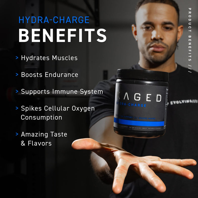 [Australia] - Electrolytes, Kaged Muscle Hydra-Charge Premium Electrolyte Powder, Hydration Electrolyte Powder, Pre Workout, Post Workout, Intra Workout, Orange Mango, 60 Servings, Clear 60 Servings (Scoop) 