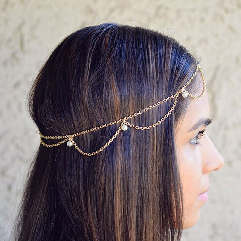 [Australia] - Yean Fashion Hair Accessories Bohemia Head Chain for Women and Girls 