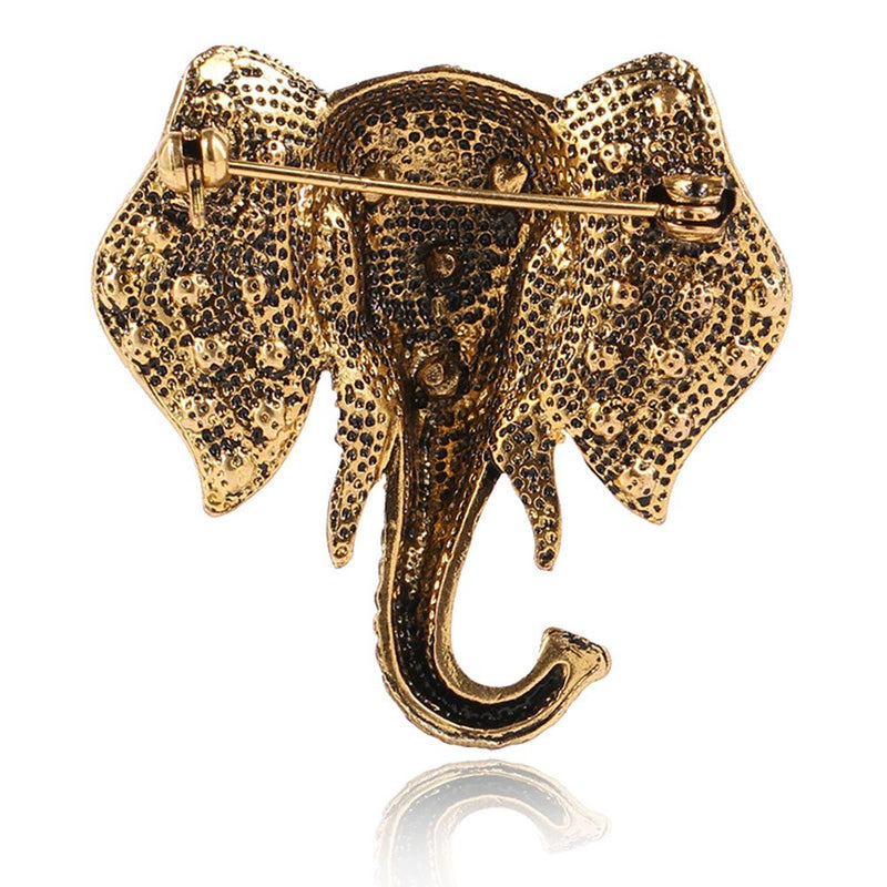 [Australia] - MINGHUA Retro Crystal Elephant Corsage Brooches for Women Dress Accessories 