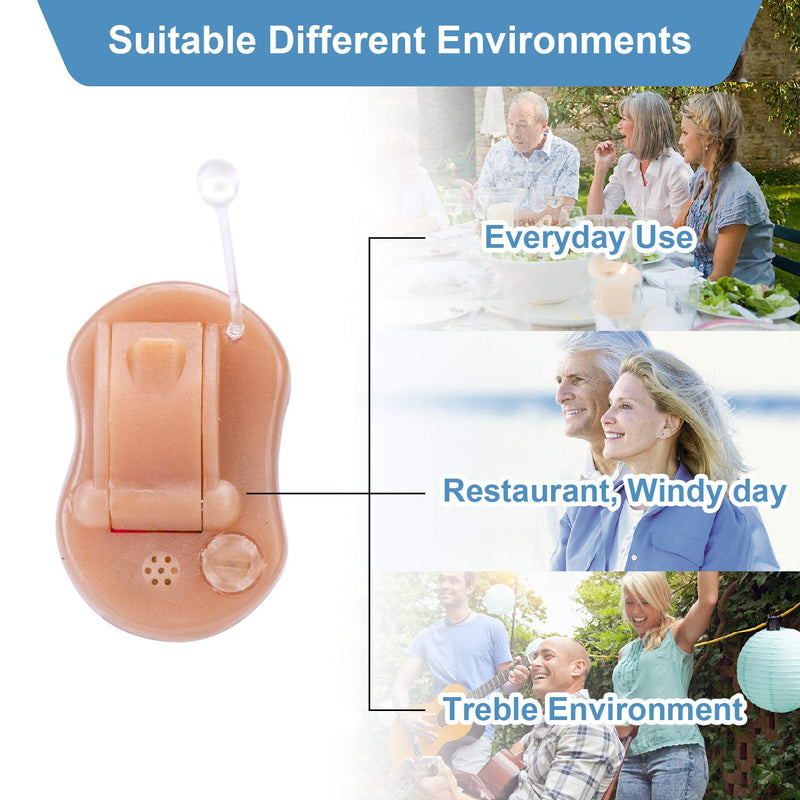[Australia] - Hearing Amplifier for Seniors Adults Noise-Cancelling - Miracle Ear Amplifier Invisible Sound Amplifier Digital Hearing Enhancement Devices As Seen On TV Hearing Aid Cleaning Tools Included (Blue) Blue 