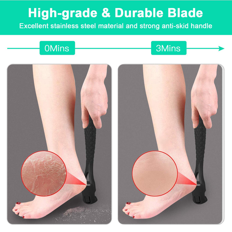 [Australia] - Pedicure Foot Callus Shaver Hard Skin Remover, Heel Scraper for Feet, Foot File Callus Remover for Dry Wet Foot Heel Callus, Dead, Cracked Skin for Women Men,10 Blades, Black B-black 