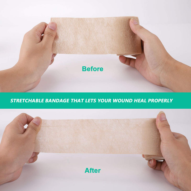 [Australia] - Self-Adhesive Cohesive Wrap Bandage Flexible Stretch Tape Athletic Strong Elastic First Aid Wrap Bandages for Wrist & Hand, Ankle Sprains, Swelling 6 Packs, 3Inch X 5Yards 
