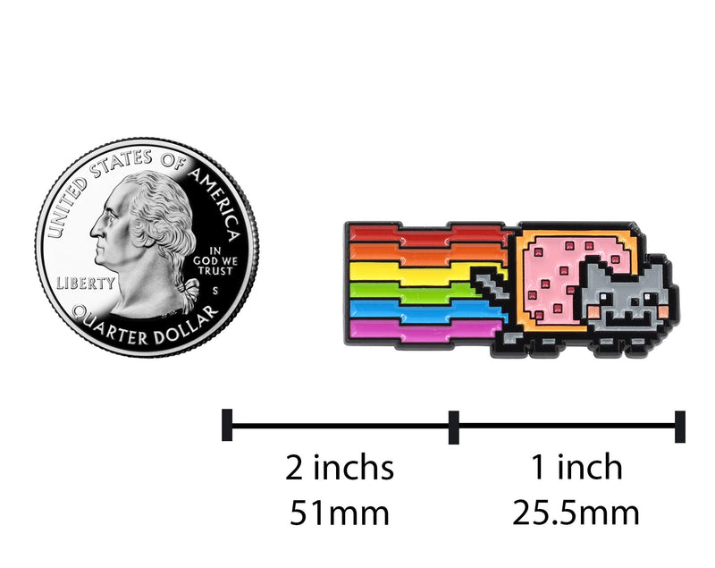 [Australia] - REAL SIC Nyan Cat Enamel Pin - Rainbow Cat With Pop-Tart Meme Pin - LGBT Pride Kawaii Cat Pin for Jackets, Backpacks, Hats, Bags & Tops 