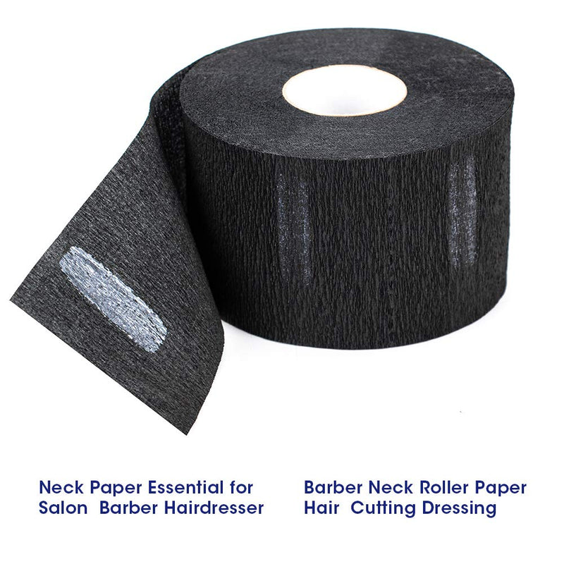 [Australia] - Disposable Paper Barber Neck Strips - 5 Rolls 500 Strips Black Professional Stretchy Paper Neck Band for Salon Haircut Styling 