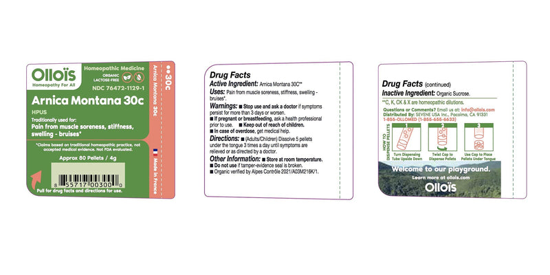[Australia] - OLLOIS Vegan Arnica Montana 30c Organic, Lactose-Free Homeopathic Medicine, 80 Pellets (Pack of 1) 80 Count (Pack of 1) 