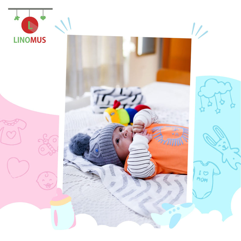 [Australia] - Linomus Muslin Cloths for Baby Pack of 6 (70 x 70 cm) - Soft, Absorbent & Breathable 100% Pure Cotton Burp Cloths - Ideal to Clean, Wipe & Cover Newborns - Black & Grey Galaxy Theme 