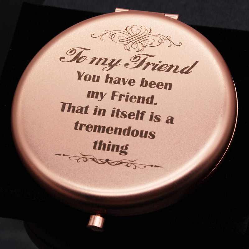[Australia] - Muminglong Friend Gifts Frosted Compact Mirror for Friend from Friend Birthday, Wedding Gifts Ideas for Friend-You Have Been My Friend (Rose Gold) Rose Gold 