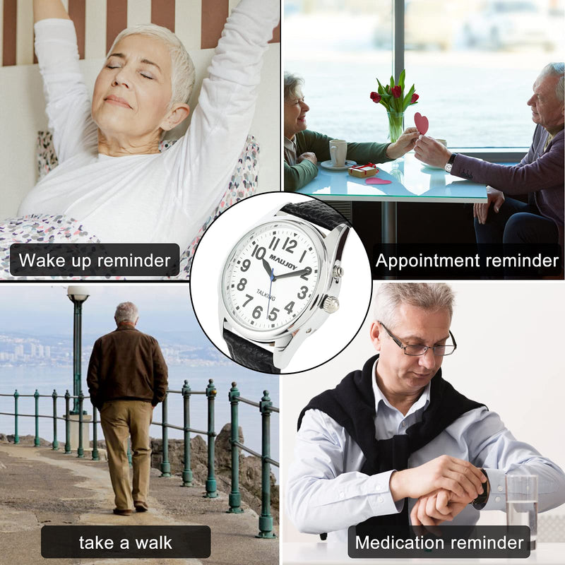 [Australia] - MAUJOY Quality Clear and Loud Voice Ladies English Talking Watch Speaks the Time and Date or alarm time for Elderly, Impaired Sight or Blind 341 