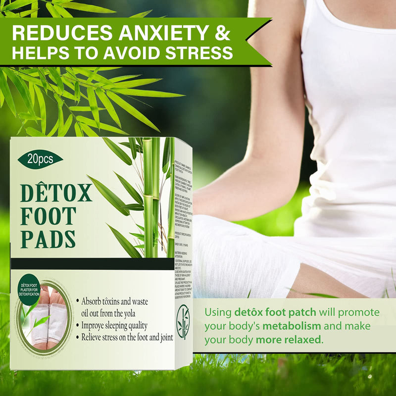 [Australia] - Memonotry Detox-Foot-Patches 20-PCS-Deep-Cleansing-Foot-Pads-Body-Toxin-Removal-Stickers-for-Stress-Relief Feet Care Metabolism-Promotion 