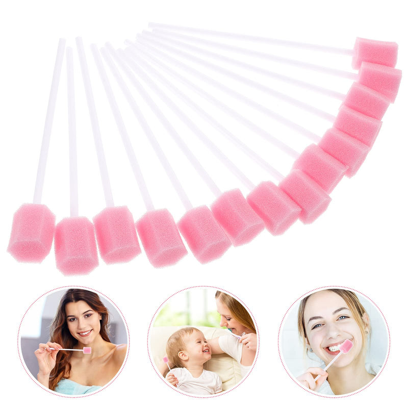 [Australia] - Healifty 30Pcs Disposable Mouth Swabs Sponge For Oral Cavity Cleaning Sponge Swab Individually Wrapped Pink 