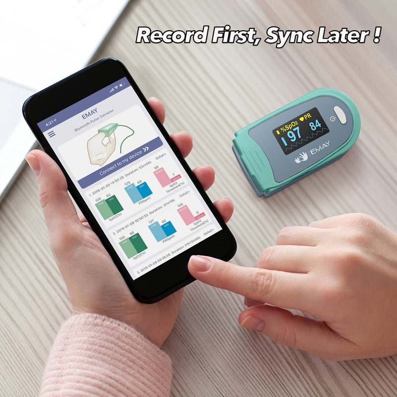 [Australia] - EMAY Sleep Oxygen Saturation Monitor | Records Oxygen & Heart Rate Continuously | Provides Granular Data, Overnight Report and CSV File | Comes with iOS/Android App 