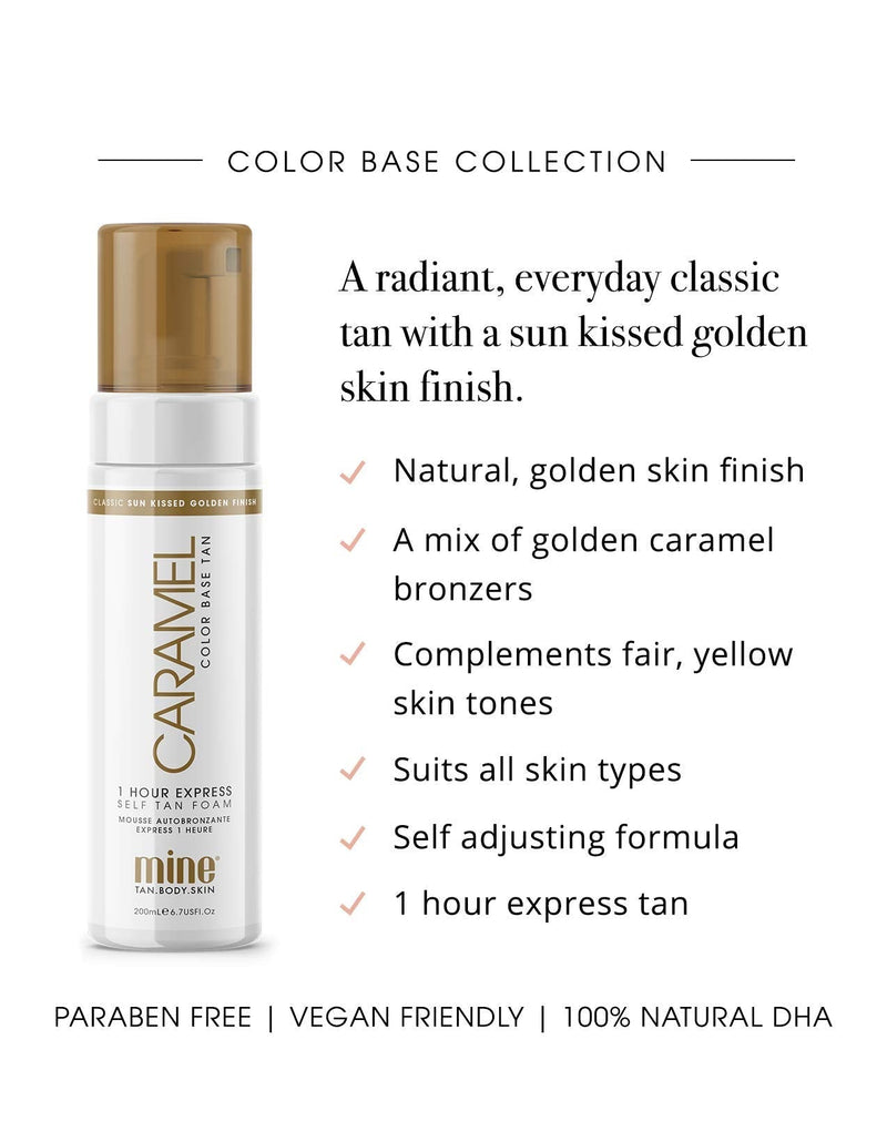 [Australia] - MINETAN BODY.SKIN Caramel Self Tan Foam - Self Tanning Mousse for A Sunkissed, Golden Skin Finish, 1 Hour Express Tan, Vegan, 200ml 