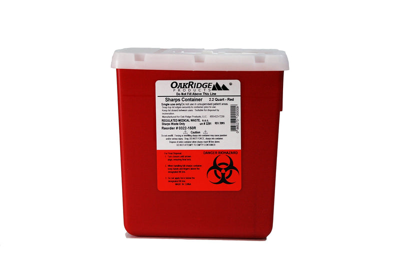 [Australia] - Oakridge Products 2.2 Quart Size Needle Disposal Container | Personal use Size | Rotary lid- (3 Pack) 
