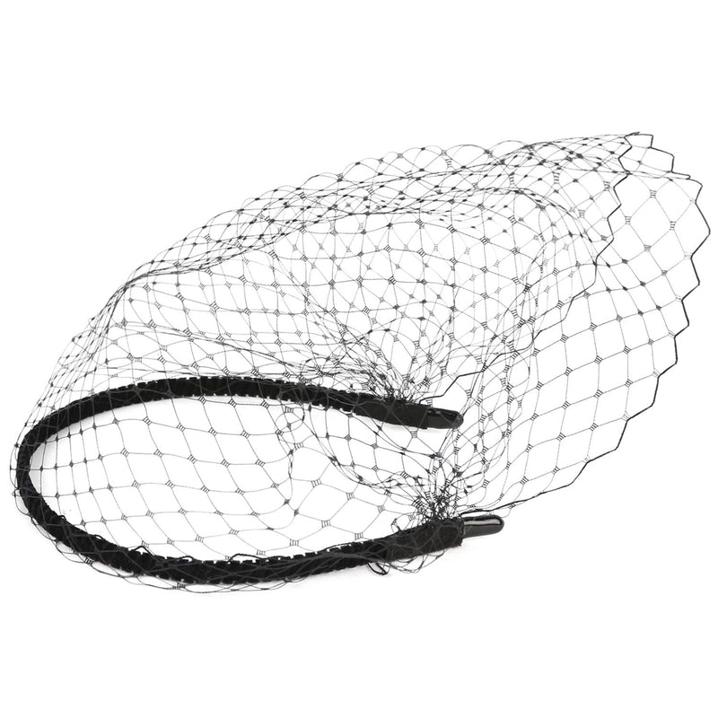 [Australia] - BABEYOND 1920s Flapper Fascinator Mesh Veil Headband Bridal Wedding Tea Party Fascinator Veil for Women Black 